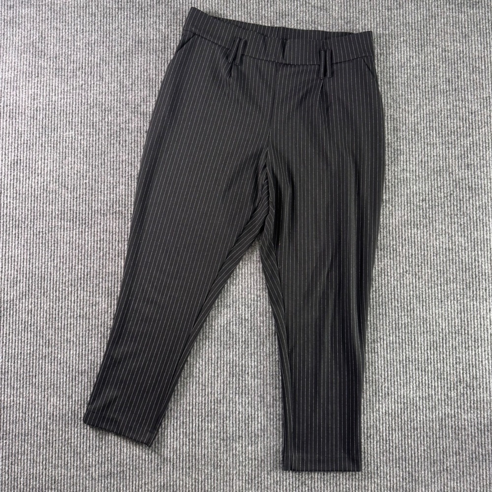 Jules & Leopold Womens L‎ Pinstripe Cropped Pants Black Career Officecore Chic
